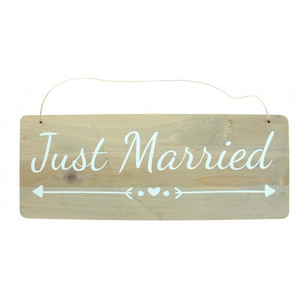 PANCARTE BOIS JUST MARRIED