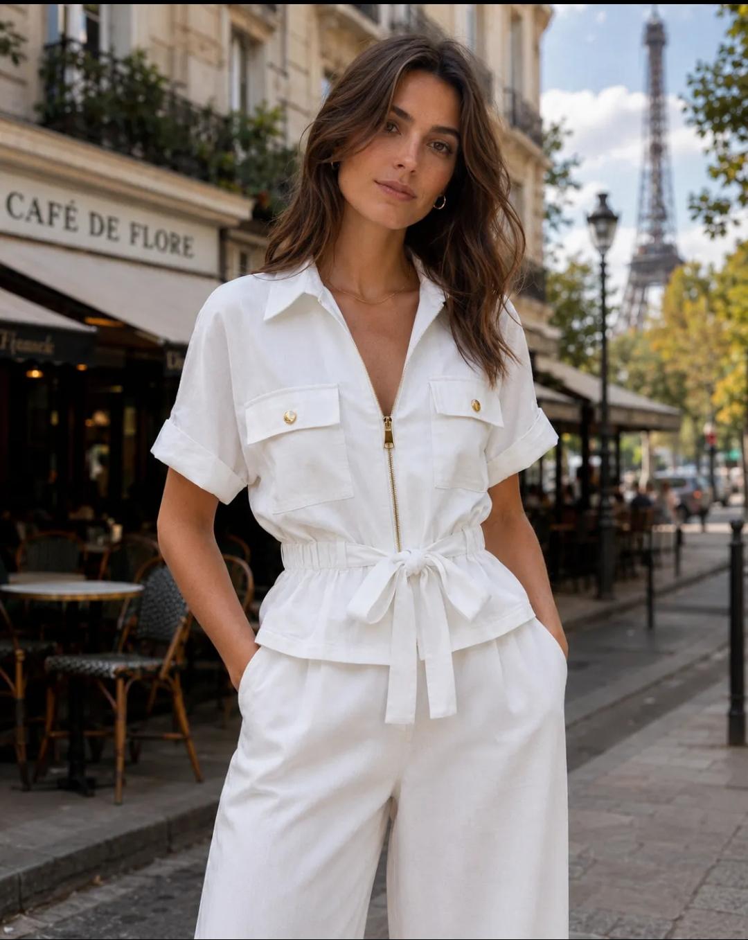 Gilet Zippé En Lin Et Viscose