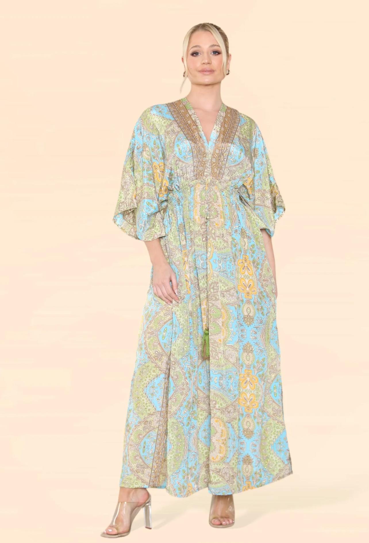 Robe Longue Manches Longues col V